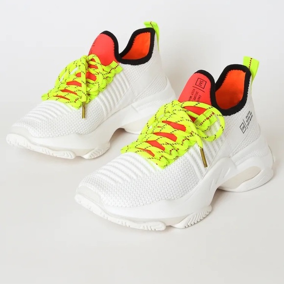 Steve Madden Mac White Multi Sneakers - Sz 7 - Picture 1 of 12